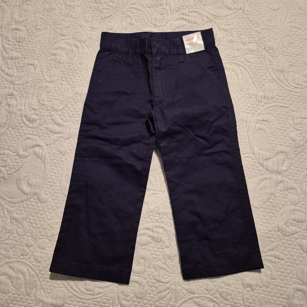 Gymboree boys size 2T Outlet navy blue chino pants, adjustable waist, NWT